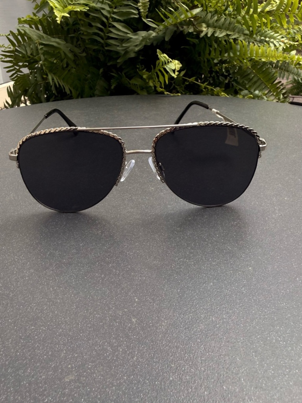 Ashley Stewart Aviator Sunglasses with Braided Detail - Picture 2 of 8
